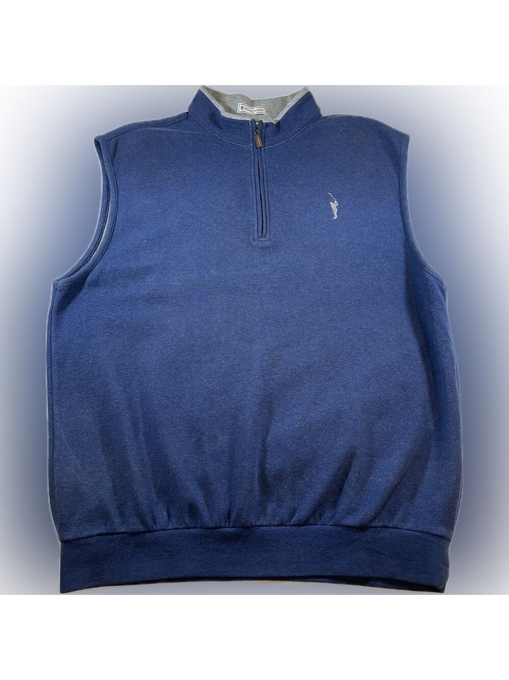 Peter Millar Men’s 100% Cotton Galway Vest 3/4 Zip Pullover Blue Sz M